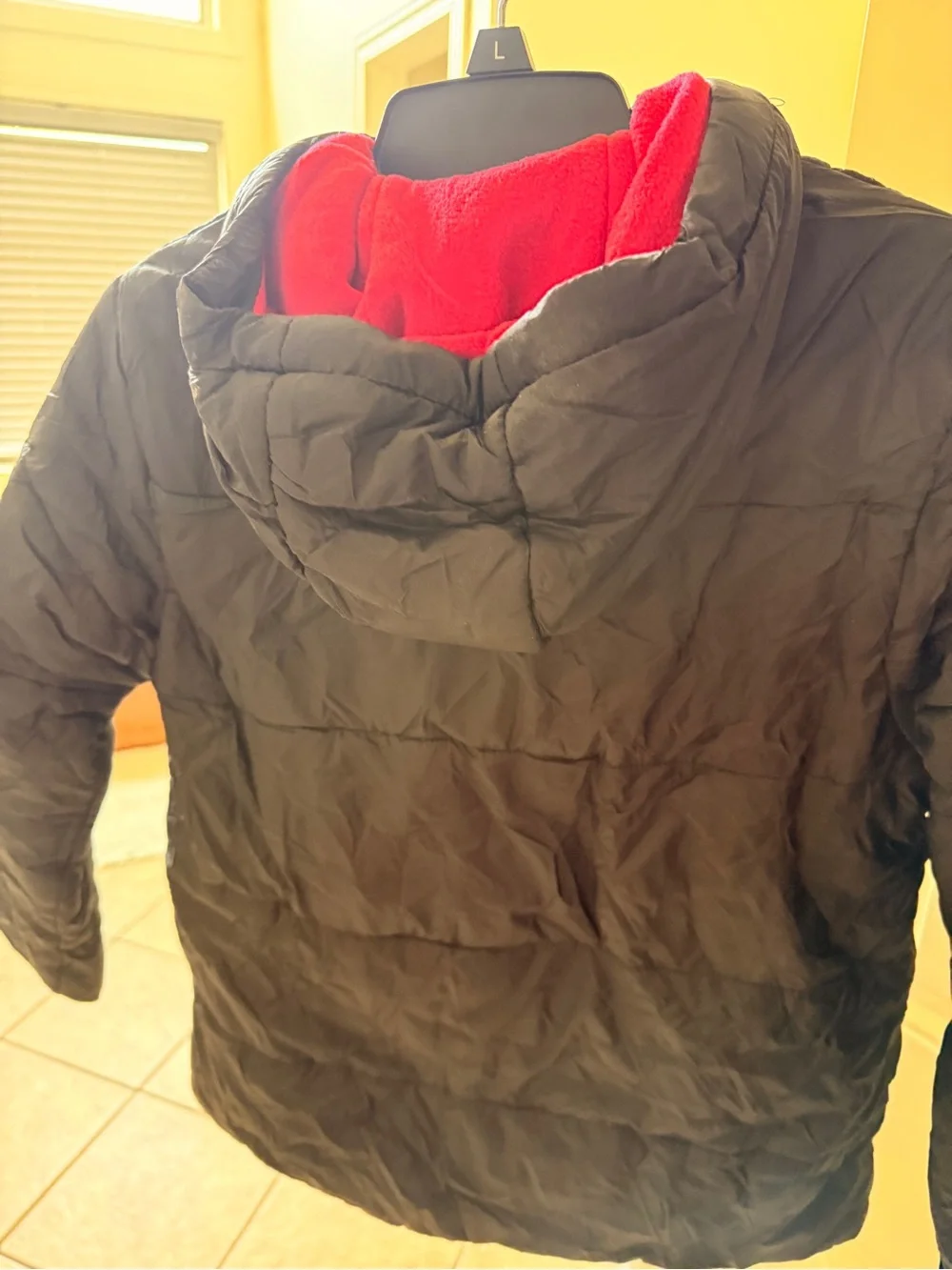 Cycyheat Boys Black heated Puffer Jacket with Red Zip
